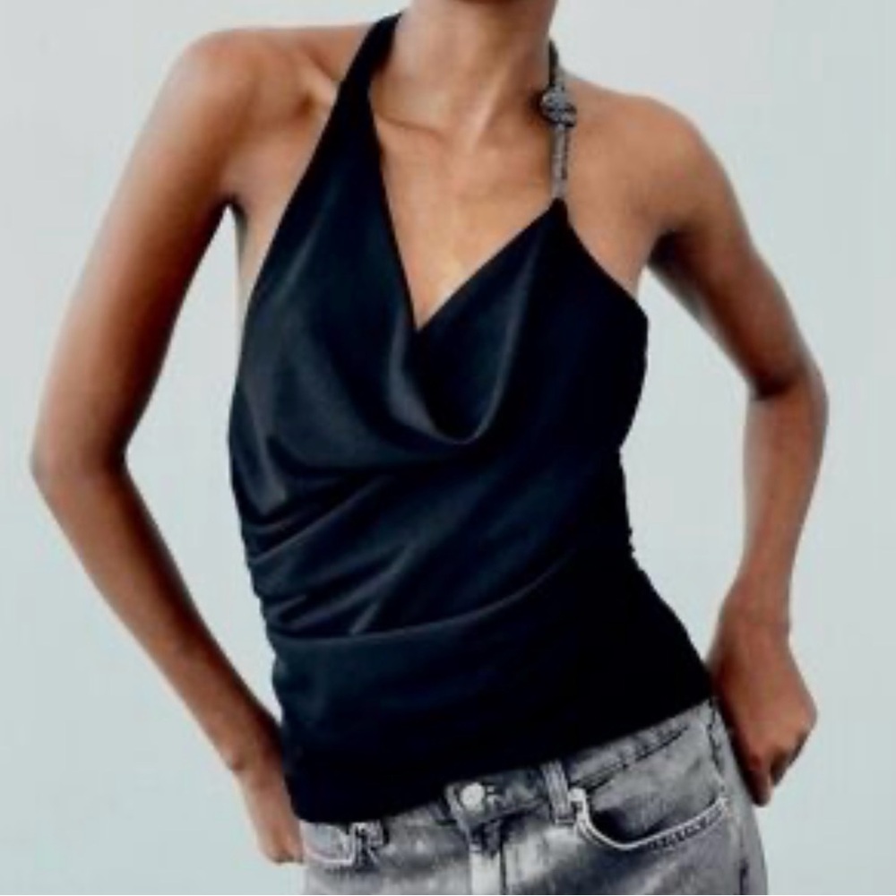 Zara Black Halter Camisole